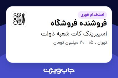 استخدام فروشنده فروشگاه در اسپیرینگ کات شعبه دولت
