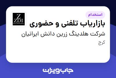 استخدام بازاریاب تلفنی و حضوری در شرکت هلدینگ زرین دانش ایرانیان