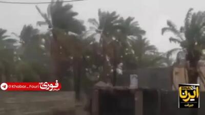 ببینید| گرد و خاک و سیلاب در قلعه گنج