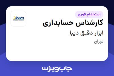 استخدام کارشناس حسابداری در ابزار دقیق دیبا