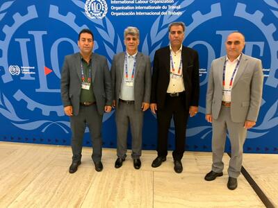نمایندگان کانون عالی انجمن های صنفی کارگران ایران در یکصدو سیزدهمین اجلاس سازمان جهانی کار(عکس)