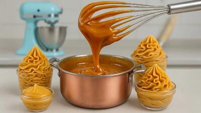 طرز تهیه کرم کارامل بدون تخم مرغ و خامه