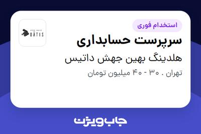 استخدام سرپرست حسابداری در هلدینگ بهین جهش داتیس