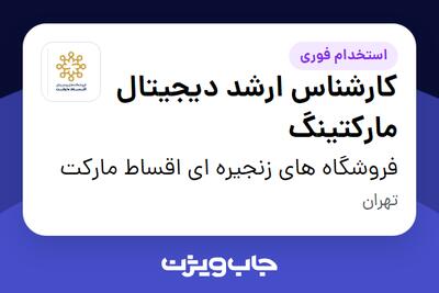 استخدام کارشناس ارشد دیجیتال مارکتینگ در فروشگاه های زنجیره ای اقساط مارکت