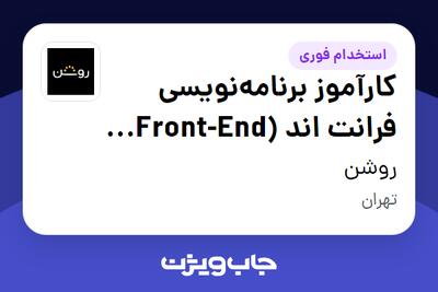 استخدام کارآموز برنامه‌نویسی فرانت اند (Front-End Developer) در روشن