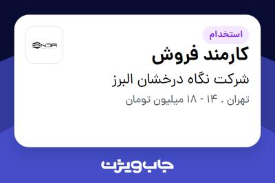 استخدام کارمند فروش در شرکت نگاه درخشان البرز