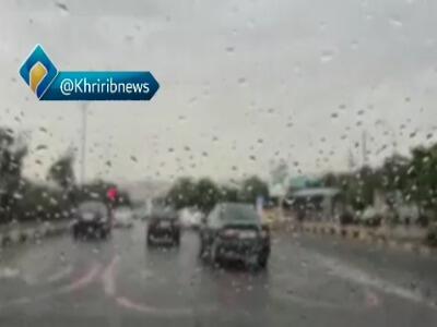 بارش باران بهاری در مشهد