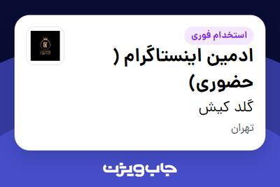 استخدام ادمین اینستاگرام ( حضوری) - خانم در گلد کیش