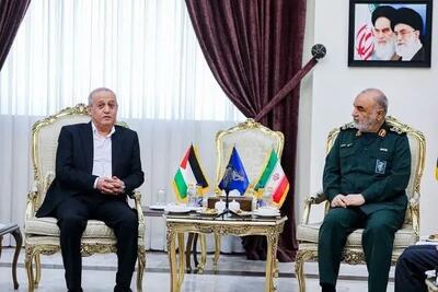 سرلشکر سلامی در دیدار با جمیل مزهر: فلسطین در شرایط فعلی می‌تواند بهترین ضربه را به رژیم صهیونی بزند + فیلم