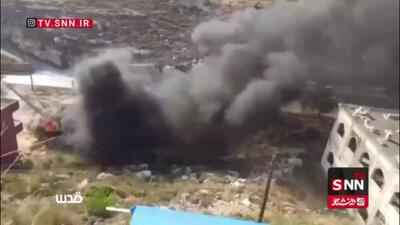 ویدیویی از لحظات پس از حمله هوایی رژیم اسرائیل به خودرویی در جنوب لبنان