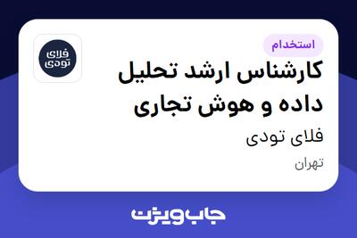 استخدام کارشناس ارشد تحلیل داده و هوش تجاری در فلای تودی