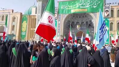 تجمع مردم قم در محکومیت حمله تروریستی اسرائیل