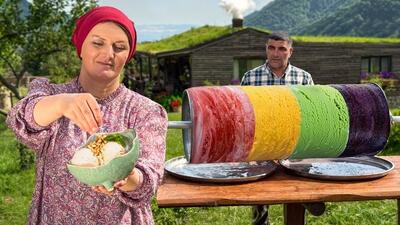 طرز تهیه بستنی میوه ای با پرتقال، توت فرنگی (فیلم)