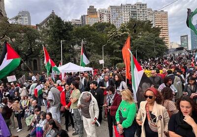 تظاهرات در سائوپائولو در حمایت از فلسطین و ایران - تسنیم