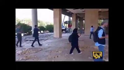 جدیدترین تصاویر از ساختمان شیشه‌ای صداوسیما و نصب پرچم ایران