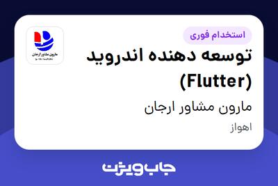استخدام توسعه دهنده اندروید (Flutter) در مارون مشاور ارجان
