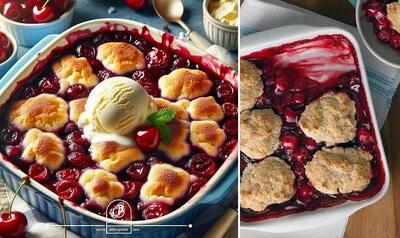 طرز تهیه کابلر گیلاس / یه دسر کاراملی و خوشمزه مخصوص مهمانی
