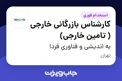 استخدام کارشناس بازرگانی خارجی ( تامین خارجی) در به اندیشی و فناوری فردا