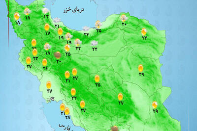وضعیت آب و هوا امروز جمعه 6 تیرماه +وضعیت استان‌ها