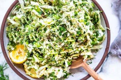 طرز تهیه سالاد کلم | طرز تهیه سالاد کلم لبنانی و ادویه عربی زعتر