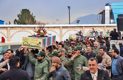 گرگانی‌ها پیکر ۳ شهید جنگ ۱۲ روزه اخیر را تشییع کردند + فیلم
