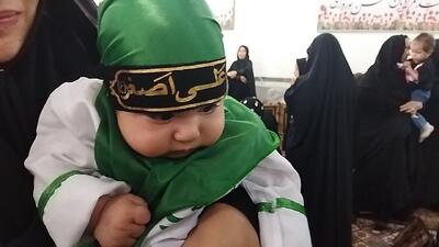 گوشه‌هایی از مراسم شیرخوارگان حسینی در دهستان ده محمد + عکس
