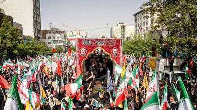 حضور جامعه ورزش زنان در مراسم وداع با شهدای مظلوم حمله صهیونیستی