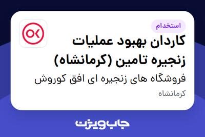 استخدام کاردان بهبود عملیات زنجیره تامین (کرمانشاه) در فروشگاه های زنجیره ای افق کوروش