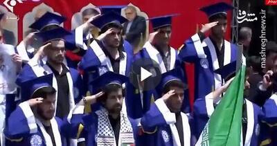 احترام نظامی دانشجوهای دانشگاه شریف به پیکر شهدا+ فیلم