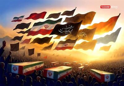 طرح / خیزش ملی در بدرقه شهدا/ تشییع شهدا به رفراندوم اقتدار تبدیل شد- گرافیک و کاریکاتور طرح و تصویرسازی تسنیم | Tasnim