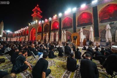 حال و هوای حرم مطهر علوی در سومین شب محرم