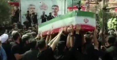 تشییع پیکر سردار شهید حاجی زاده در قطعه مدافعان حرم بهشت زهرا