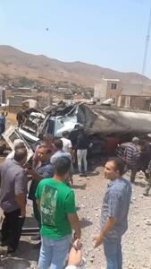 واژگونی تانکر سوخت در میدان بسیج شهر لوشان به دلیل نقص در سیستم ترمز