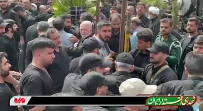 تصاویری از حضور سردار قاآنی و همسرشان در مراسم تشیع پیکران شهیدان باقری و حاجی زاده | 8 تیر 1404