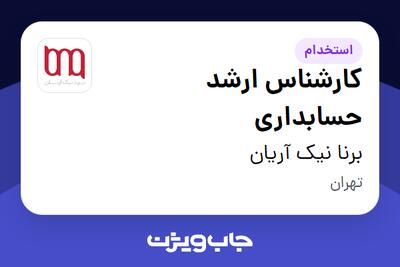 استخدام کارشناس ارشد حسابداری در برنا نیک آریان