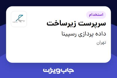 استخدام سرپرست زیرساخت در داده پردازی رسپینا