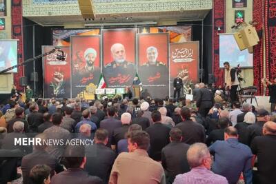 مراسم وداع با پیکر سردار رشید با حضور لاریجانی در دزفول