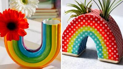 مدل‌ های جذاب گلدان سفالی رنگی برای تزیین دکوراسیون منزل شما