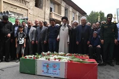 تشییع پیکر شهید سه ساله گلستانی و مادرش در گرگان