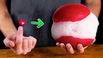 وقتی شیرینی و آبنبات ها رو بپزی / آزمایش با پاستیل و اسمارتیز منجمد!