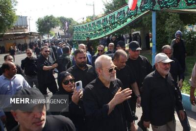حضور علی لاریجانی در مراسم تشییع سردار غلامعلی رشید