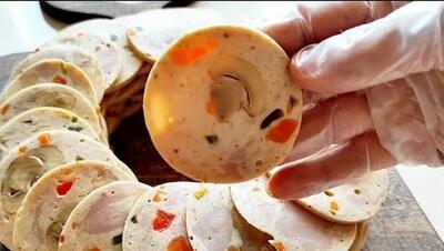 حرفه ای ترین روش تولید ژامبون مرغ و قارچ بدون تجهیزات در منزل