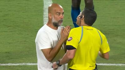 اعتراض شدید گواردیولا به داور بازی با الهلال در پایان ۹۰ دقیقه