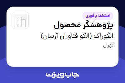 استخدام پژوهشگر محصول در الگوراک (الگو فناوران آرسان)