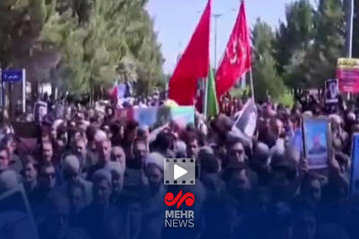 حماسه حضور مردم سربیشه در تشییع شهید اقتدار ایران