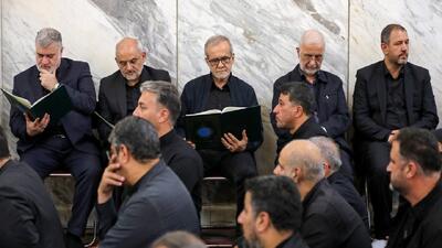 حضور پزشکیان در مراسم بزرگداشت رئیس شهید سازمان اطلاعات سپاه
