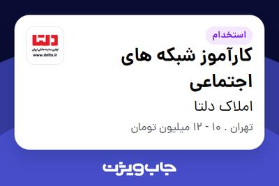 استخدام کارآموز شبکه های اجتماعی در املاک دلتا