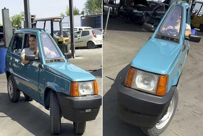 باریک‌ترین خودروی جهان را ببینید، فیات پاندا با عرض 50 سانتی‌متر!