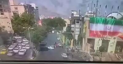 اولین تصاویر از لحظه حمله اسرائیل و انفجار در میدان تجریش در ۲۵ خرداد