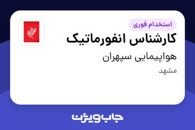 استخدام کارشناس انفورماتیک در هواپیمایی سپهران